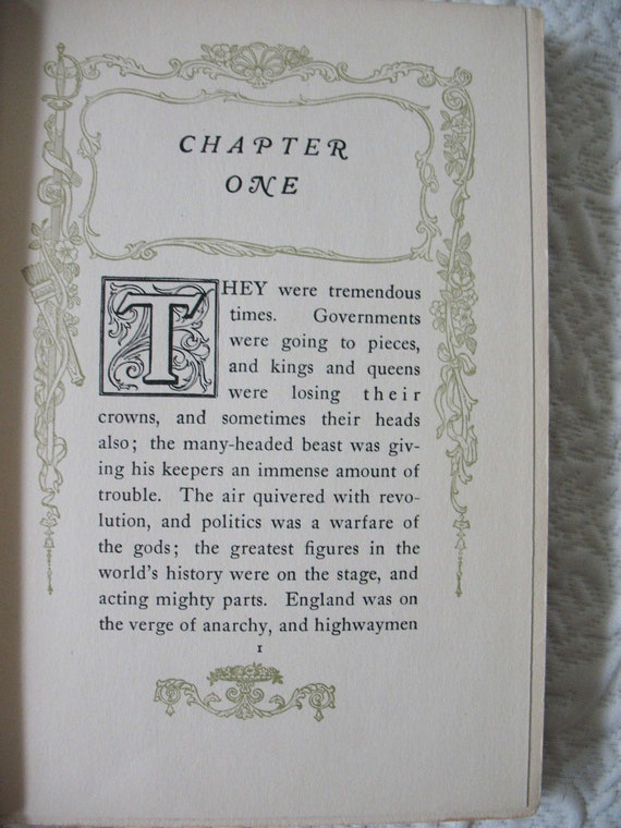 Vintage Blue Book Romance History 1st Ed Hellfire Harrison Decorative Color Illustrations Shabby Chic Gift Antique 1900s Whenrosesbloom - 