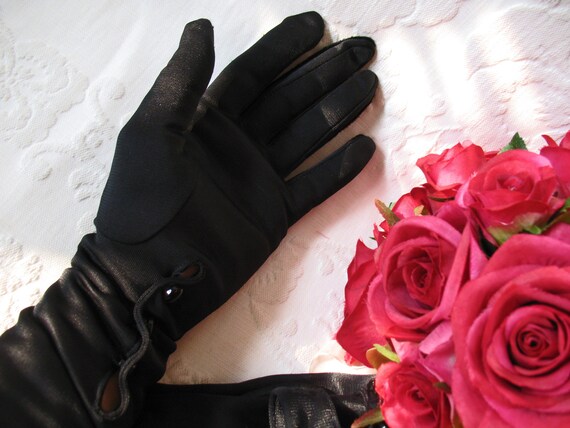 Vintage Gloves Black Long Opera Debutante Present… - image 8