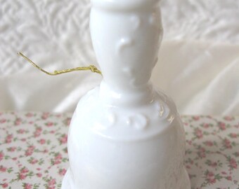 Vintage White China Bell Tea Party Accent Wedding Birthday Classic Elegant Tea Gift   WhenRosesBloom