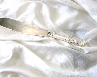 Vintage Silver Ice Cream Pastry Cake Knife English Wedding Bridal Gift classic Shell handle Elegant Victorian Tea WhenRosesBloom