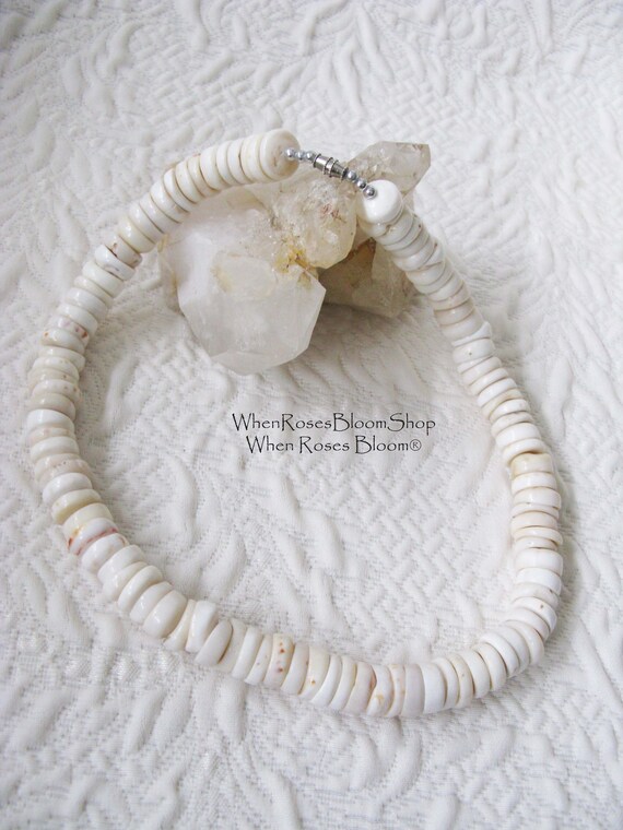 Vintage Puka Shell Choker Statement Necklace Ethni