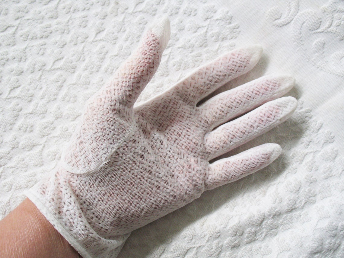 Vintage White Lace Gloves Tea Party Retro Wedding Bride Etsy
