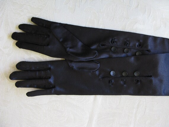 Vintage Gloves Black Long Opera Debutante Present… - image 5
