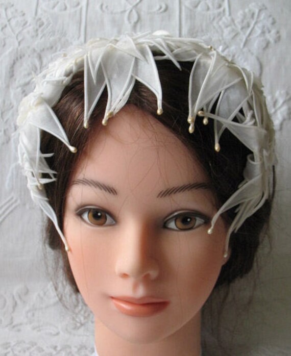 Vintage Hat Bridal Ballerina Fascinator Band Head… - image 6