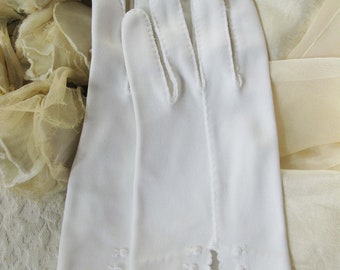 Vintage White Gloves Rose Embroidery Wedding Classic Retro Mid Century Bride Bridesmaid Downton Austen Persephone Cosplay  When Roses Bloom