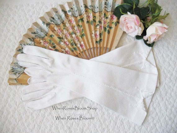 White Gloves Vintage Retro Mid Century Wedding Br… - image 1