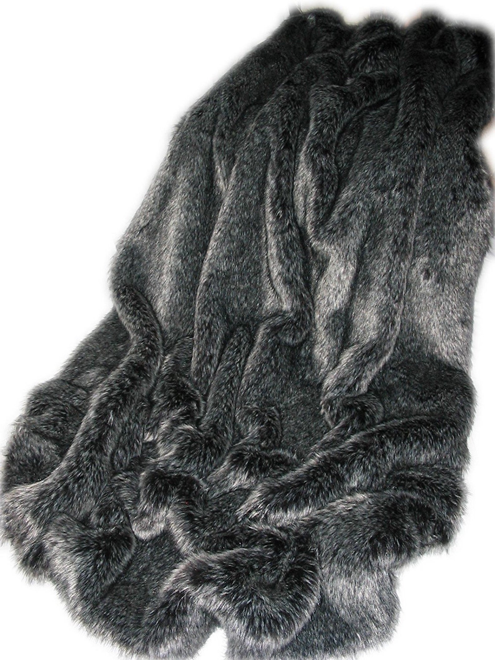 Exquisite Silver Fox Faux Fur Throw/blanket, Extra Soft, Large, 60 X 72