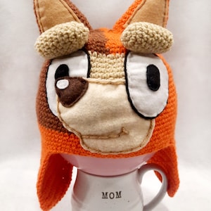 Sombrero de ganchillo inspirado en Chilli Heeler (Bluey) súper lindo, todos los tamaños