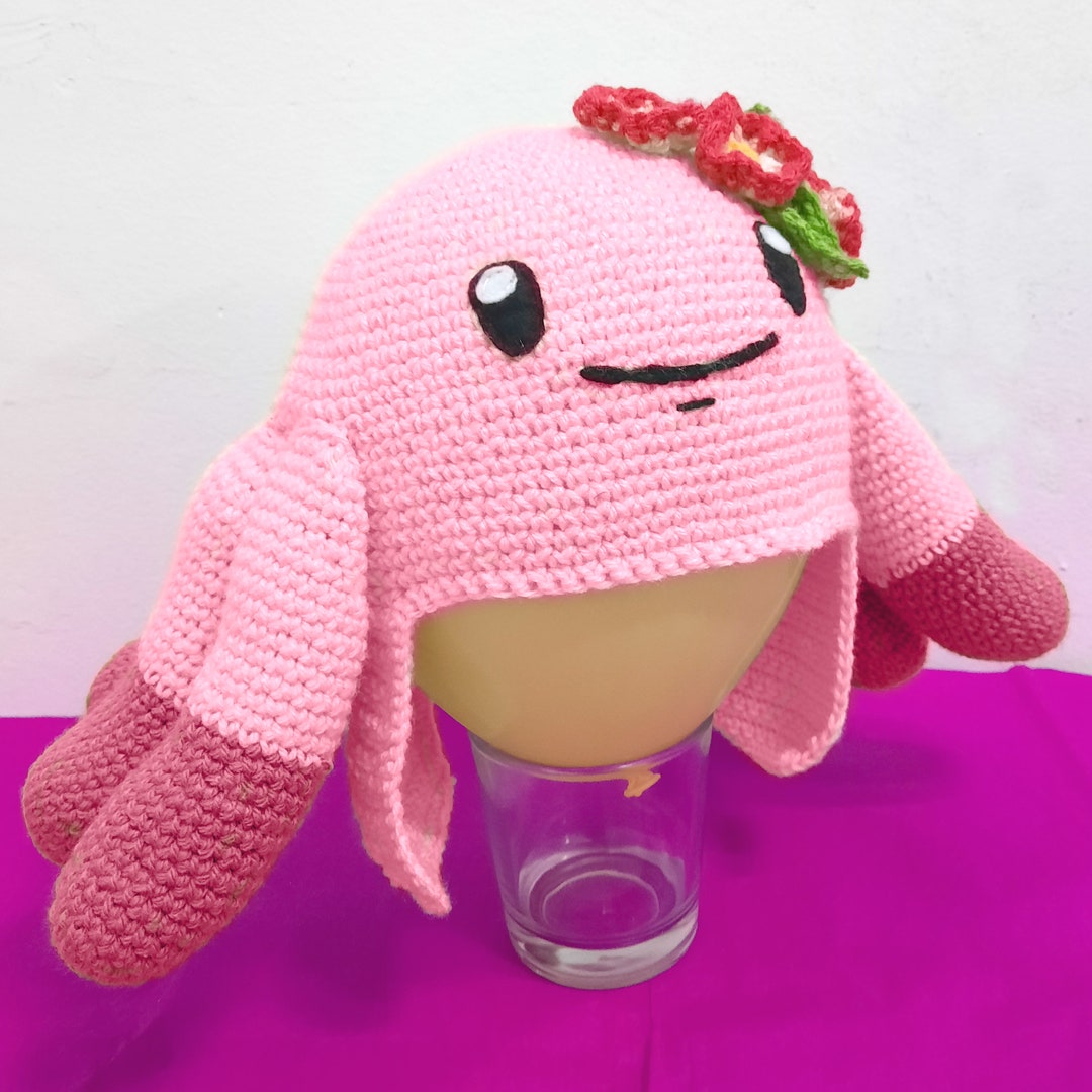 Gorro De Punto Inspirado En Super Lindo Chansey pokemon Shiny and Flower Crown Versions