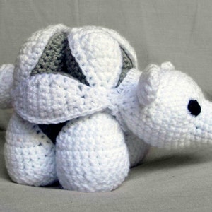 Super Cute 3 Pack Northern Animals Amamani Polar Bear, Moose and Baby Seal Amigurumi, Crochet Puzzle Ball Completely Baby Safe. 7 in image 2