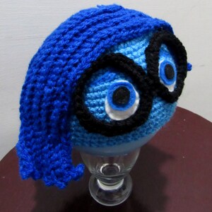 Super Cool Inside Out SADNESS Inspired Knitted Hat All Sizes - Etsy