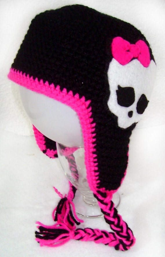 Super Cool Monster High Knitted Hat All Sizes Etsy