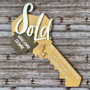 Custom Wood Realtor Key Sign