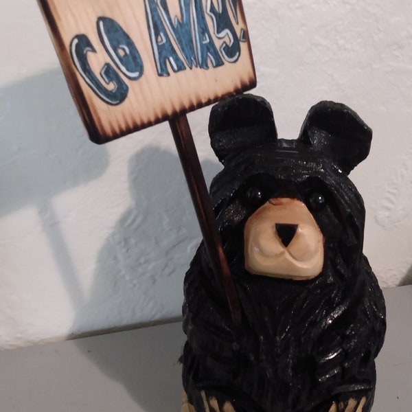 Authentic chainsaw wood carved bear bear carving custom sign personalized