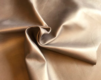 Dark Champagne Lambskin Leather Hides, Soft Sewing Fabric, Upholstery, Bookbinding Material 918#70