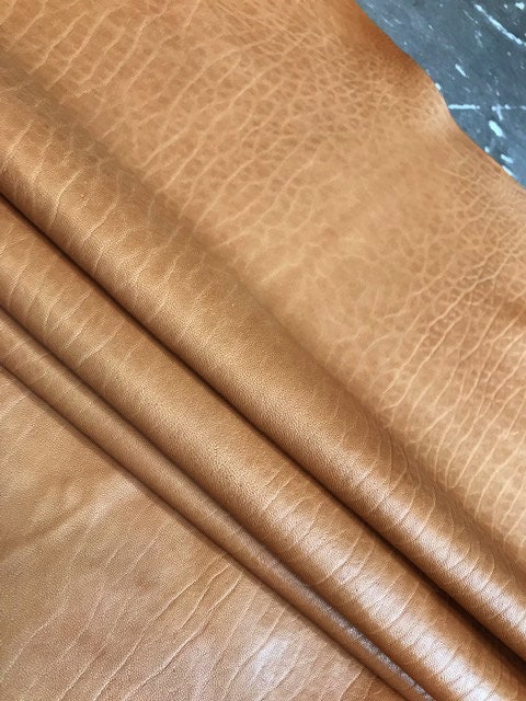 SALE Dark Camel Color Leather, Real Lambskin Hides, Smooth finish, Bookbinding Cover, Thin Upholstery Fabric, Craft Material, Home Decor 424