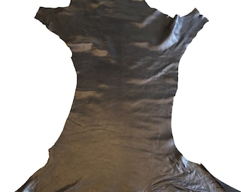 Black Leather Hides, Copper Sheen, DIY Projects, Upholstery, Bookbinding, Crafters Material, Sewing Fabric, Durable, Soft, Easy to Use 808