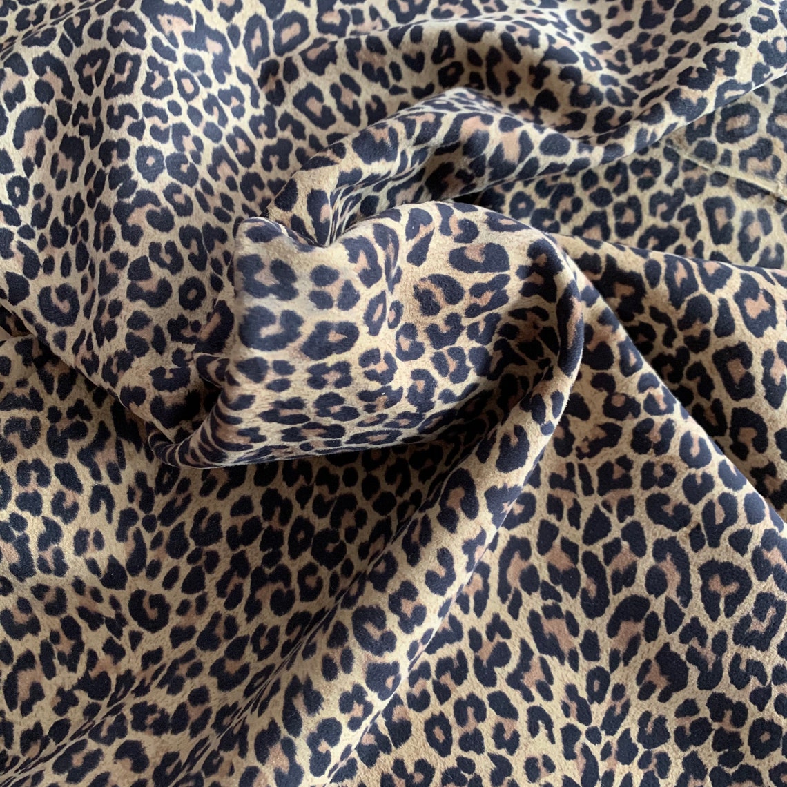 Leopard Print Lambskin Leather Genuine Suede Hides Craft DIY - Etsy