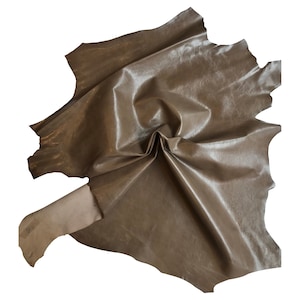 Dark Tan Genuine Leather Hides, Light Brown Upholstery Supply, Bookbinding Covers, Crafters Material. Soft Skins, Easy to Sew Fabric, FS883
