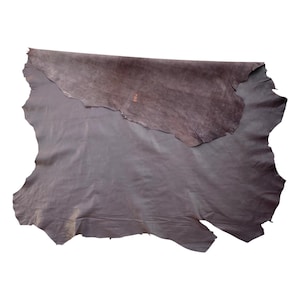 Dark Brown Leather, Real Lambskin Hide, Smooth finish, Soft Sheepskin, Bookbinding, Upholstery Fabric, Craft Material, DIY Home Decor 881#28