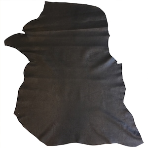 Black Genuine Leather Hide, Snakeskin finish, Soft Lambskin, Craft Fabric Supply, DIY Home Decor, Upholstery Material, Bookbinding Cover 406