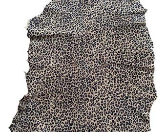 Leopard Print lambskin leather, Genuine Suede hides, Craft DIY projects, soft thin leather fabric, Home decor upholstery material FS612