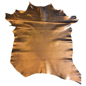 Genuine Leather Hides, Bronze Metallic Finished Skins, Soft Upholstery Fabric, Thin DIY Scrapbooking Material, Craft Sewing Supplies F421