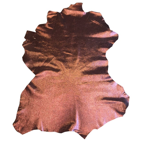 Peau de luxe en cuir métallisé rose foncé avec finition texturée - Élevez votre savoir-faire 414