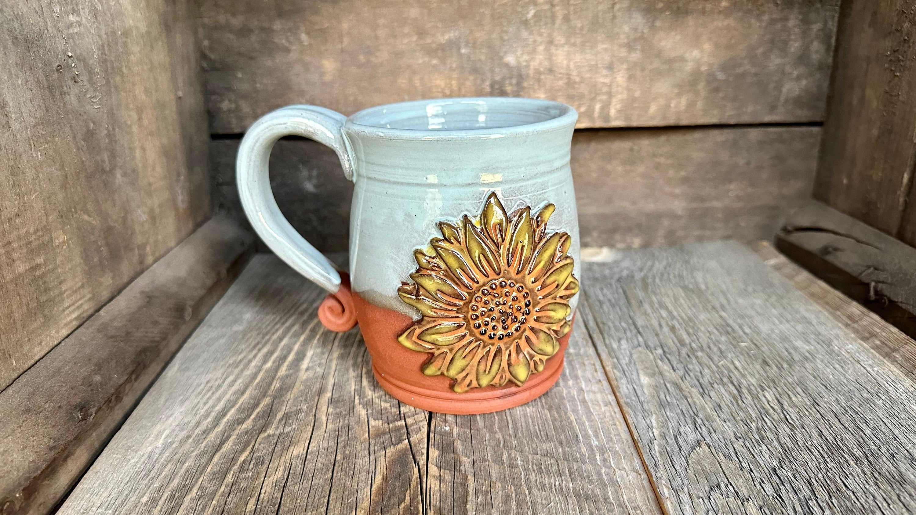 Sunflower Ceramic Mug and Plate Set / Chunky Tea & Coffee Cup – Peppery Home