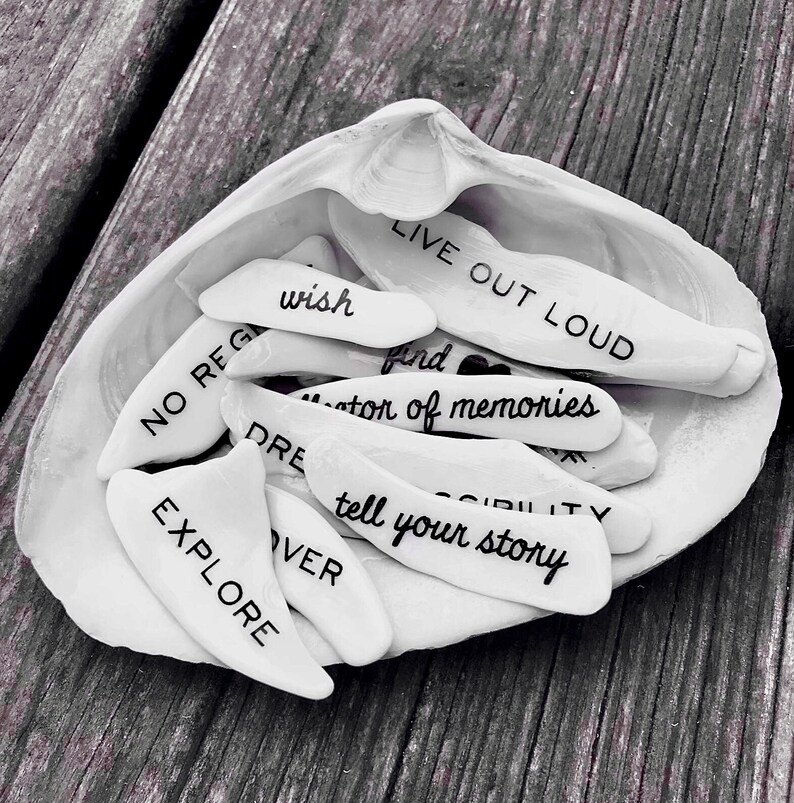 Quotes on a Clam Shell Etsy UK
