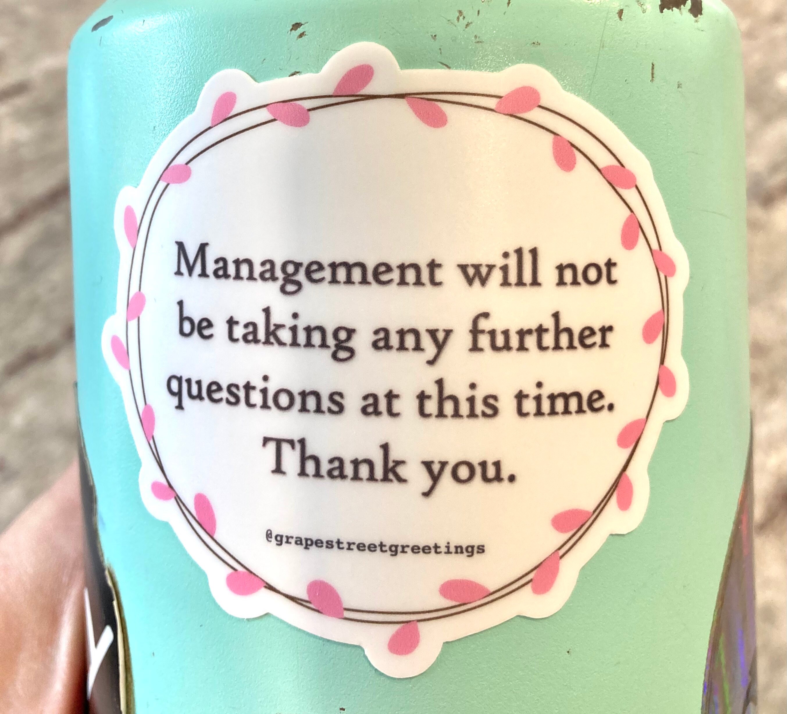 Funny Sticker: Management Will Not Be Taking Any Further - Etsy Denmark Funny Sticker: Management Will Not Be Taking Any Further - Etsy Denmark