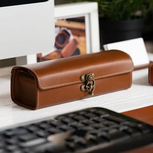 Leather Pen Case, Pencil Case, Handmade Pen Case, 5504