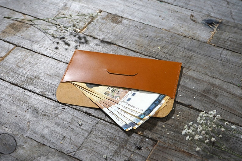 Leather Cash Envelope, Money Holder, 5775 imagem 3