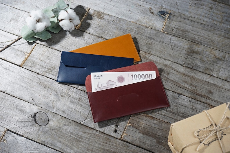 Leather Cash Envelope, Money Holder, 5775 imagem 2