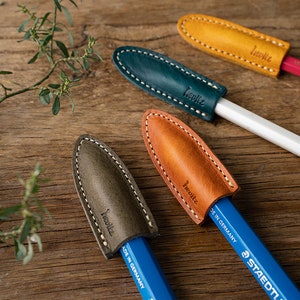 Leather pencil cap basic(2pcs), jumbo(2pcs), pencil protector