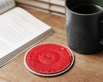 Leather Felt Coasters(set of 2 or 4), 5518