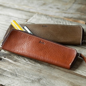 Leather Pencil Case, Zipper Pencil Pouch, Pen Pouch, Pen Case, 5502