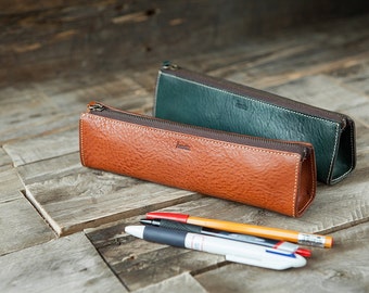Leather Pencil Case, Zipper Pencil Pouch, Pen Pouch, Pen Case, 5506