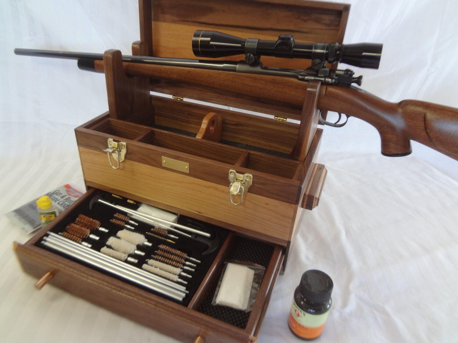 Cherry and Walnut Solid Gun Cleaning Box SPECIAL ORDER Etsy