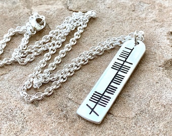 The Ogham &#39;Misneach&#39; Courage Stone Sterling Silver Necklace