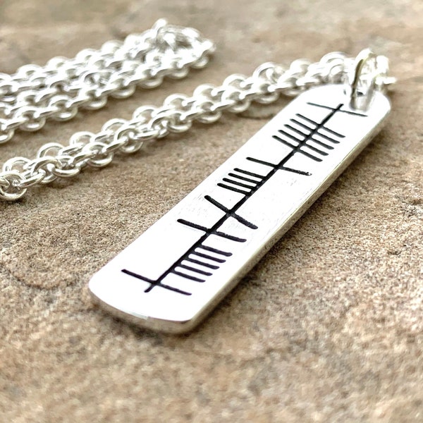 The Ogham 'Anam Cara' Soul Mate Stone Sterling Silver Necklace