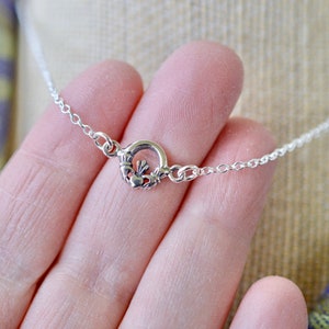 Irish Claddagh Petite Sterling Silver Necklace