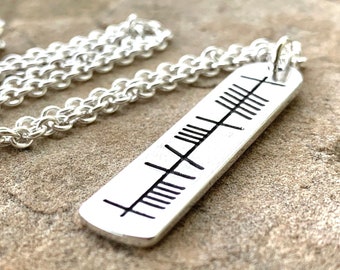 The Ogham &#39;Anam Cara&#39; Soul Mate Stone Sterling Silver Necklace