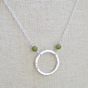 Cork City Connemara Marble and Fine Silver Minimalist Circle Necklace image 3