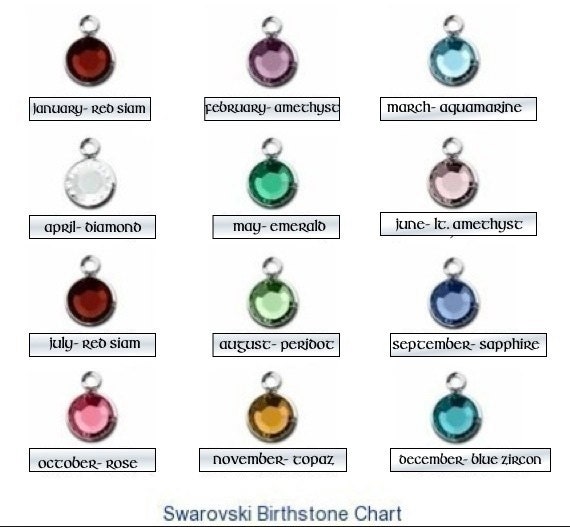 Add a Gold European Crystal Channel Cut birthstone - January through December