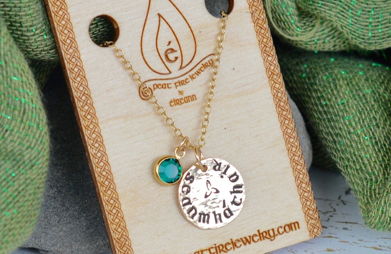 Seanmháthair grandmother in Gaelic Handstamped Goldfilled Etsy