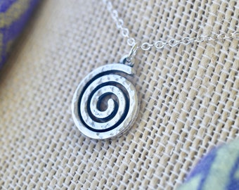 Celtic Spiral of Life Sterling Silver Necklace- Medium Size