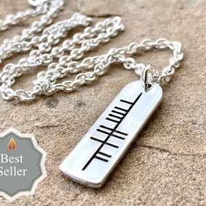 The Ogham 'Laoch' Warrior Stone Sterling Silver Necklace