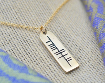 The Ogham 'Laoch' Warrior Stone Yellow Bronze Necklace