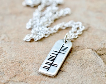 The Ogham &#39;Dochas&#39; Hope Stone Sterling Silver Necklace